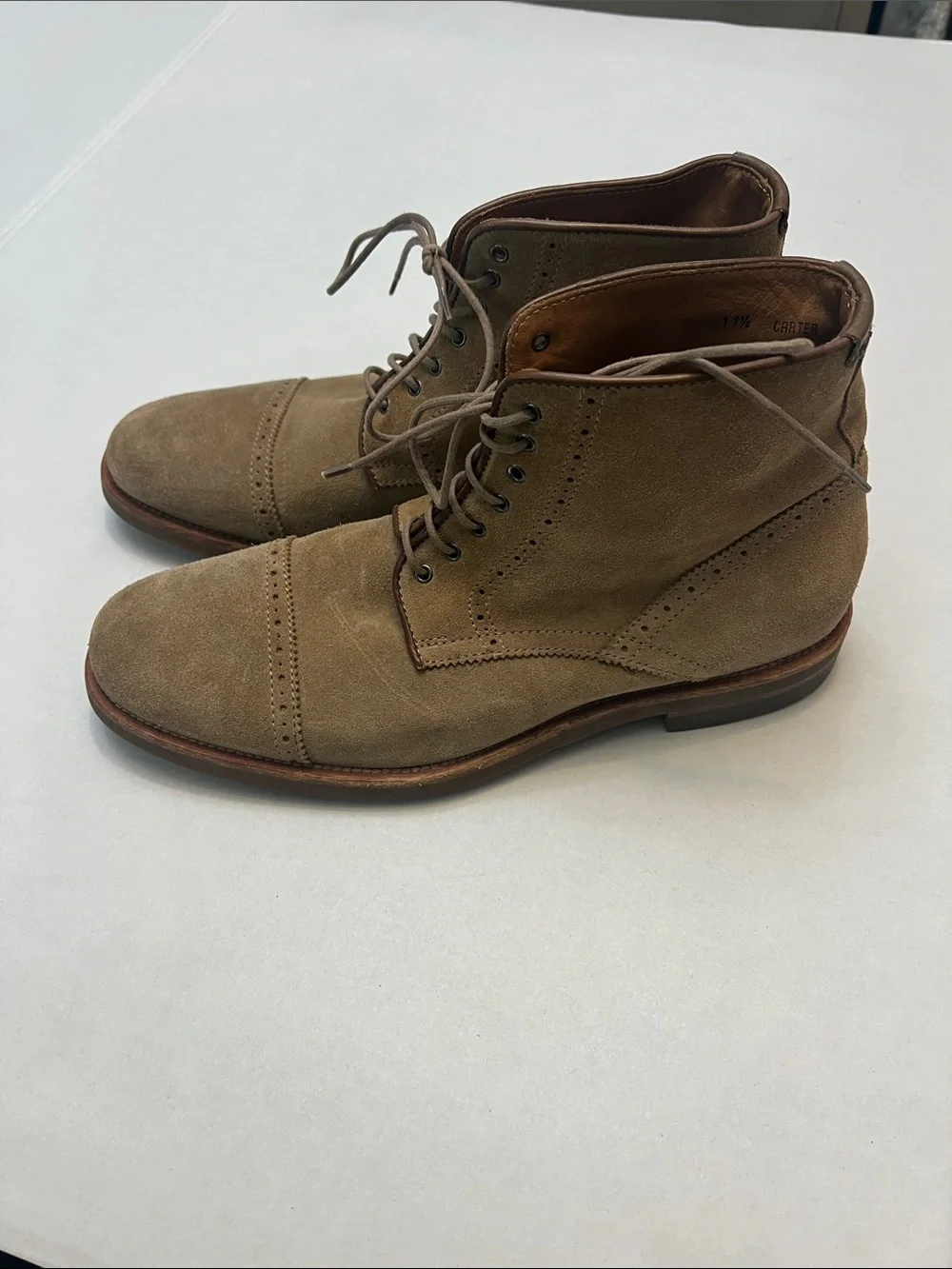 AQUATALIA MENS CARTER US 11.5 WEATHERPROOF LACE UP CAP TOE BOOTS ANKLE BOOTS